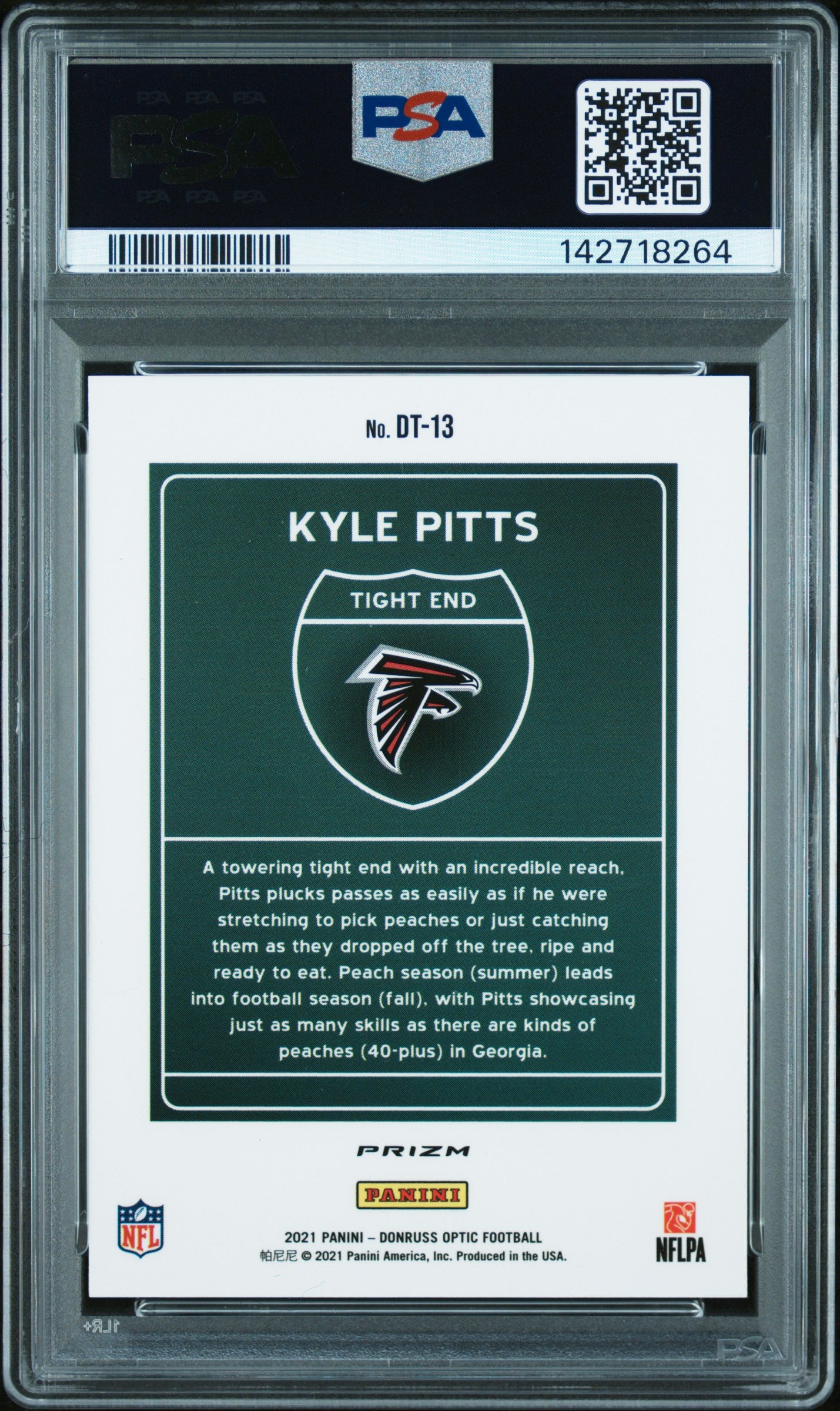2021 Panini Donruss Optic Downtown Kyle Pitts #DT13 PSA 10