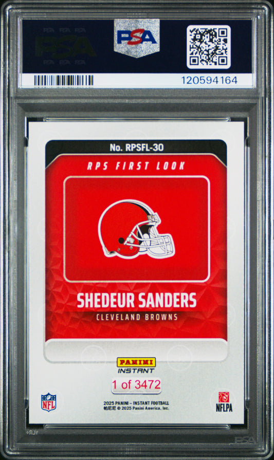 2025 Panini Instant NFL RPS First Look Shedeur Sanders #RPSFL30 PSA 10