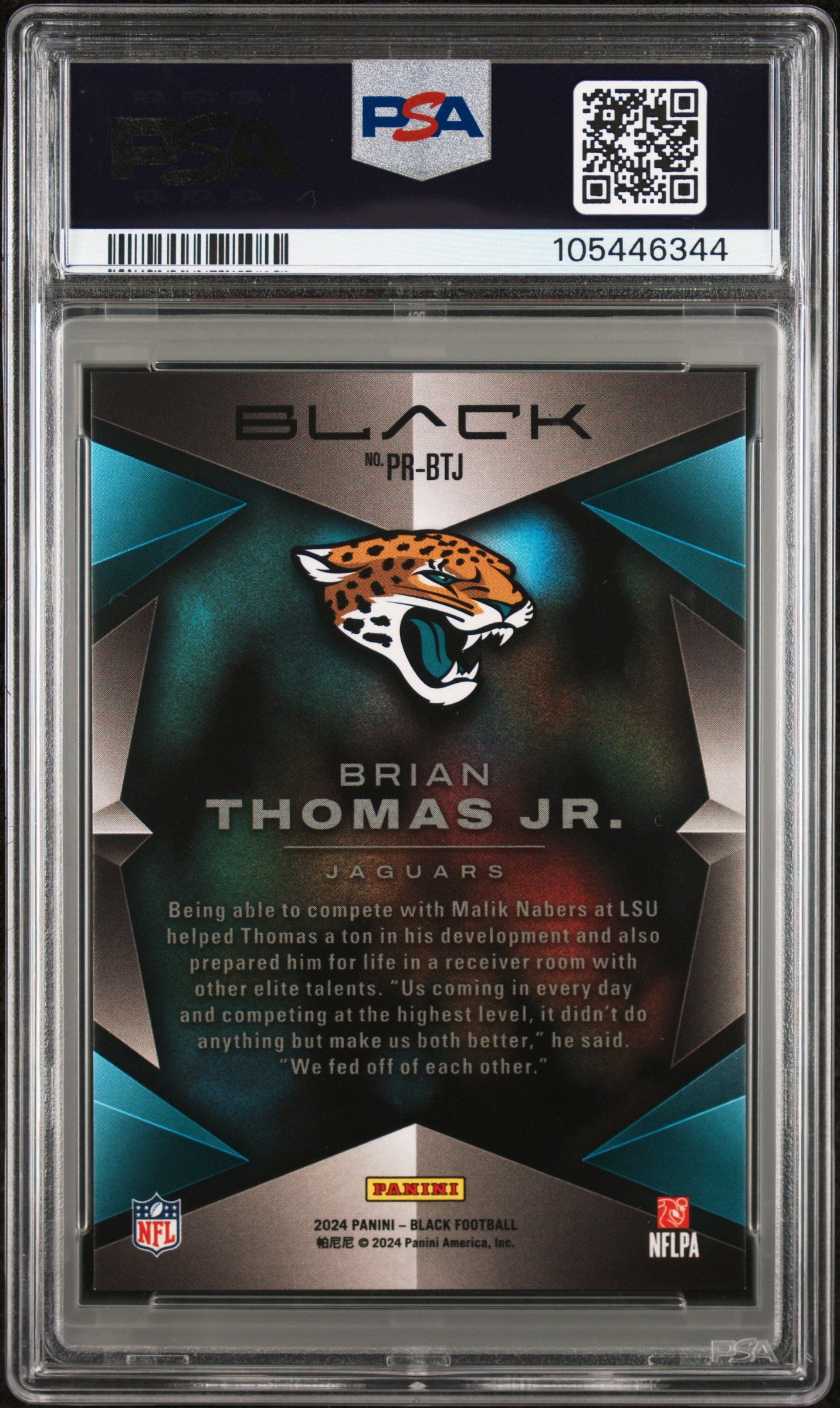 2024 Panini Black Prolific Brian Thomas JR. #PRBTJ PSA 9