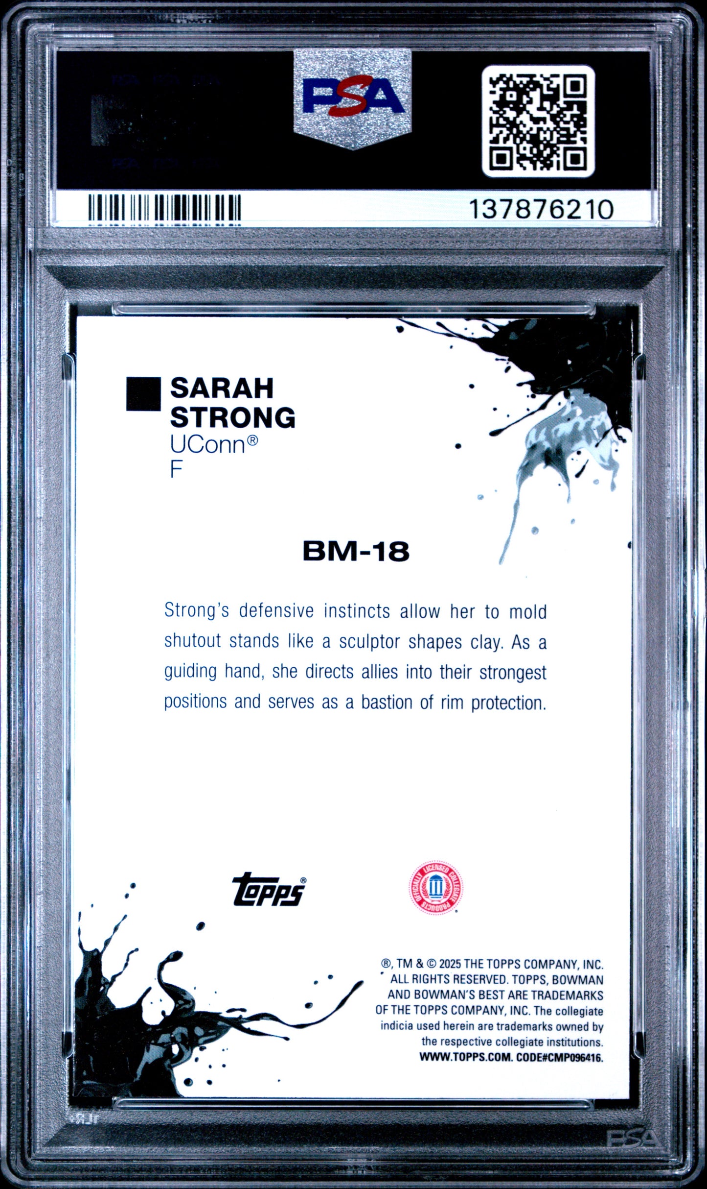 2024 Bowman University Best Bowman Masterpieces Sarah Strong Shim Ref PSA 10