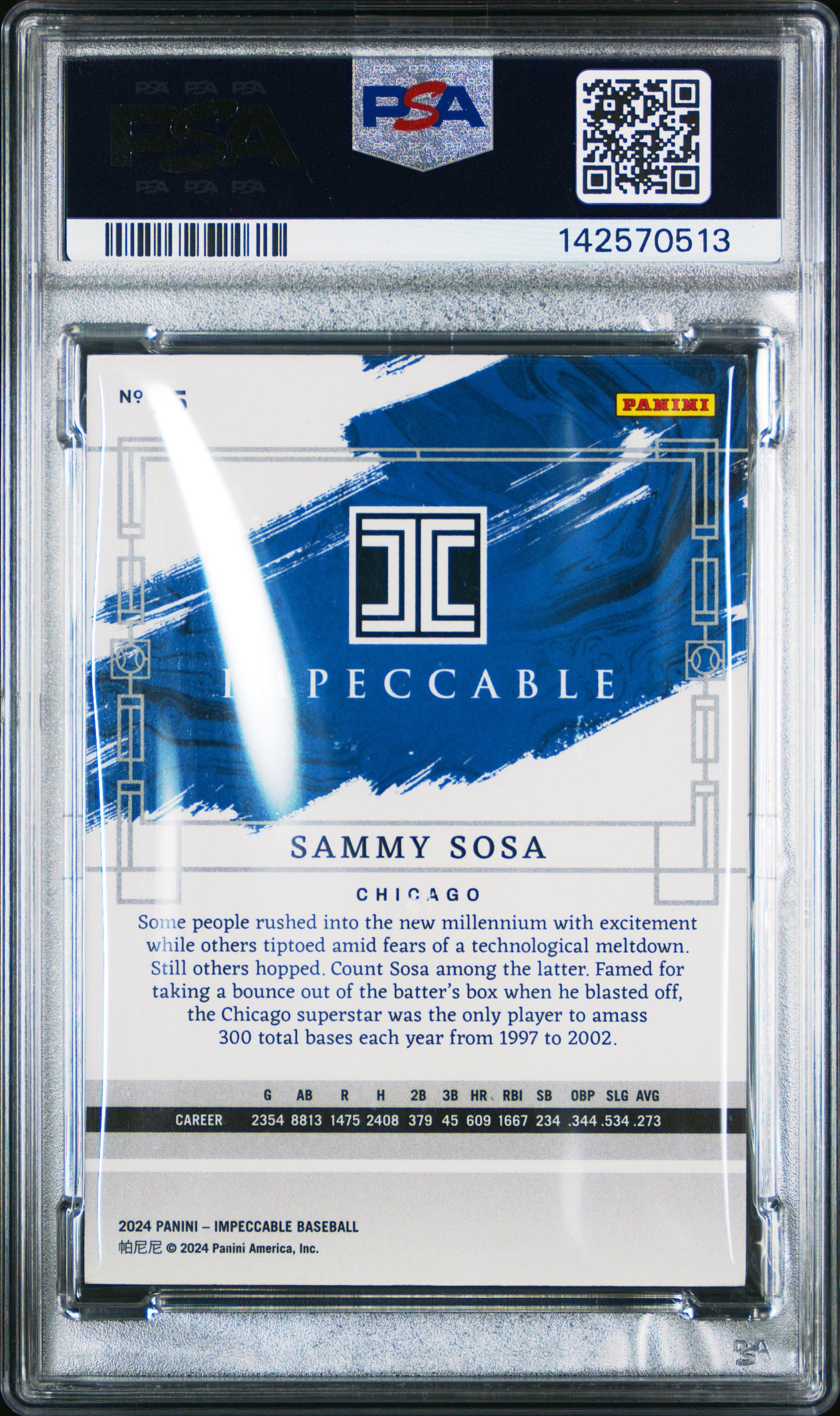 2024 Panini Impeccable Sammy Sosa #25 PSA 8 /99