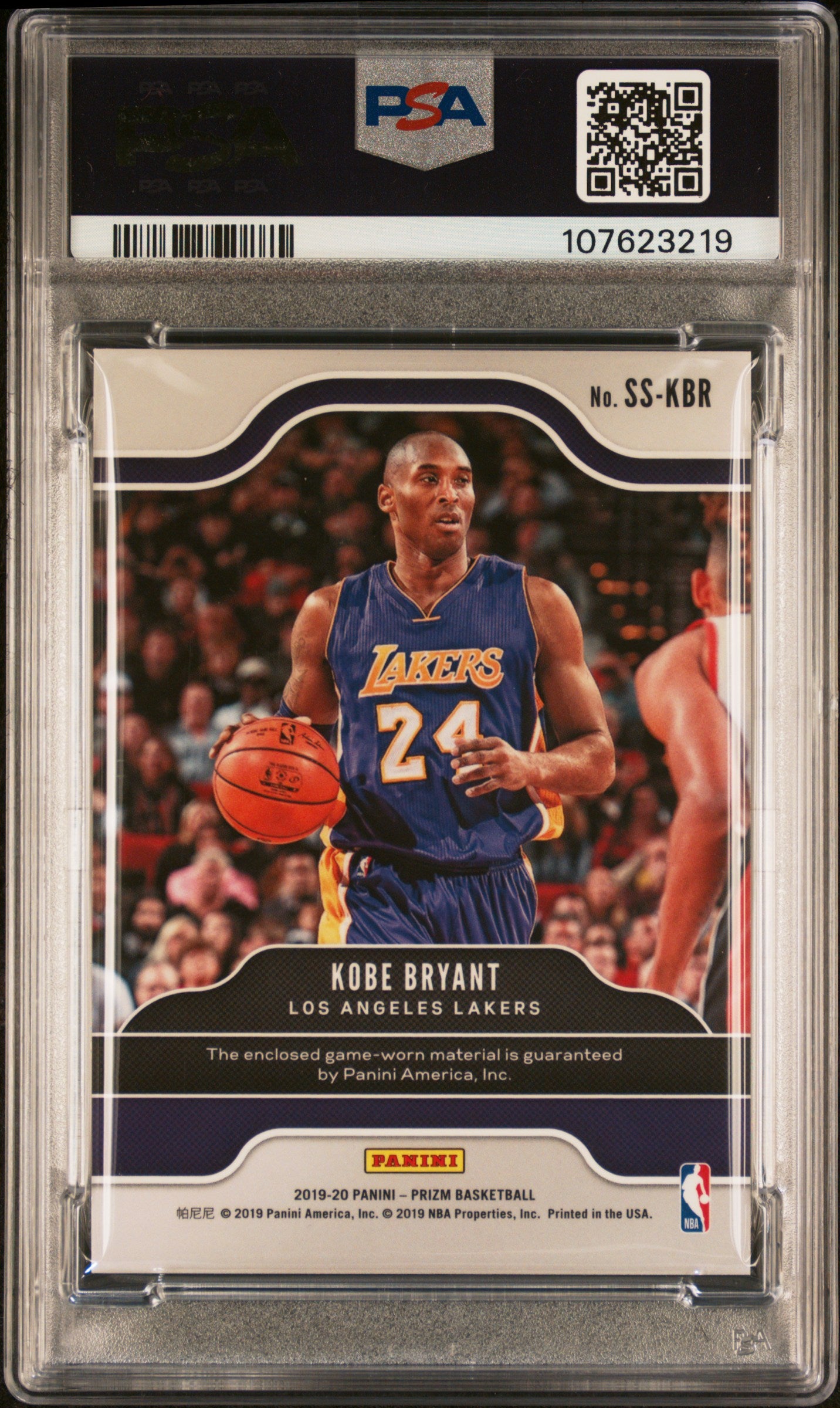 2019 Panini Prizm Sensational Swatches Kobe Bryant #KBR PSA 10