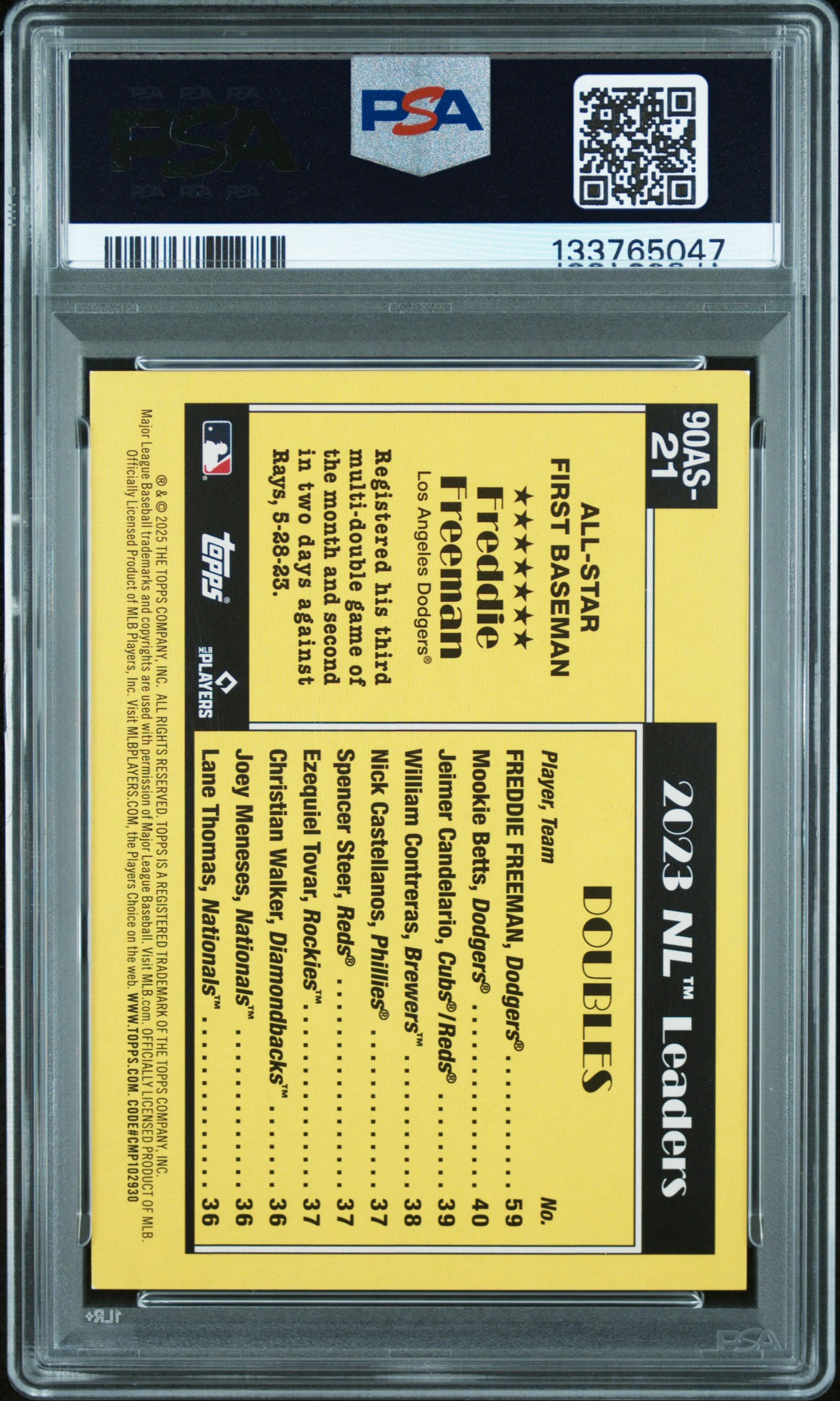 2025 Topps 1990 Topps All-Star Freddie Freeman #90AS21 /35 PSA 9