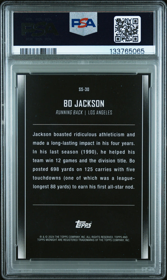 2024 Topps Midnight Star Studded Bo Jackson #SS30 SMR Solstice 26/50 PSA 9
