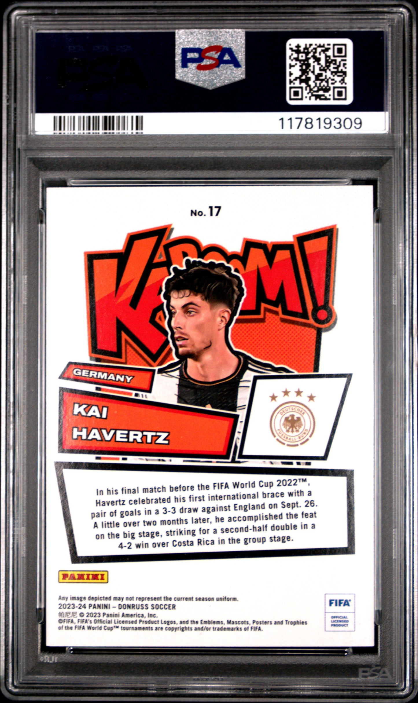 2023-24 Panini Donruss FIFA Kaboom! Kai Havertz #17 PSA 9
