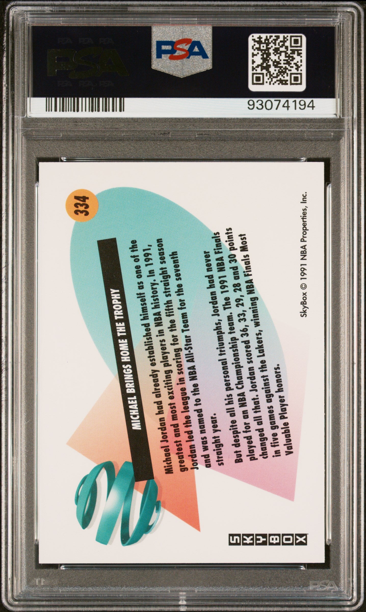 1991 Skybox Michael Jordan #334 PSA 10