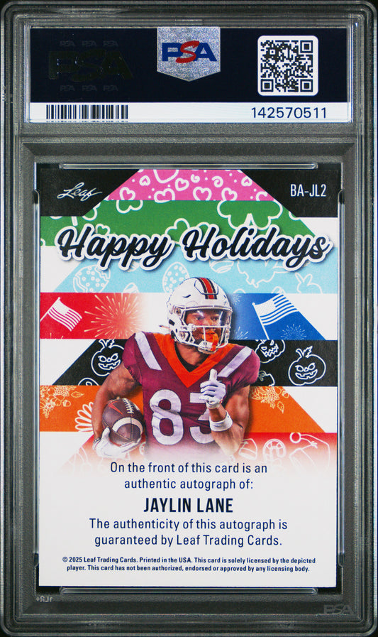 2025 Leaf Holiday Pack Autographs Jaylin Lane #BAJL2 PSA 9