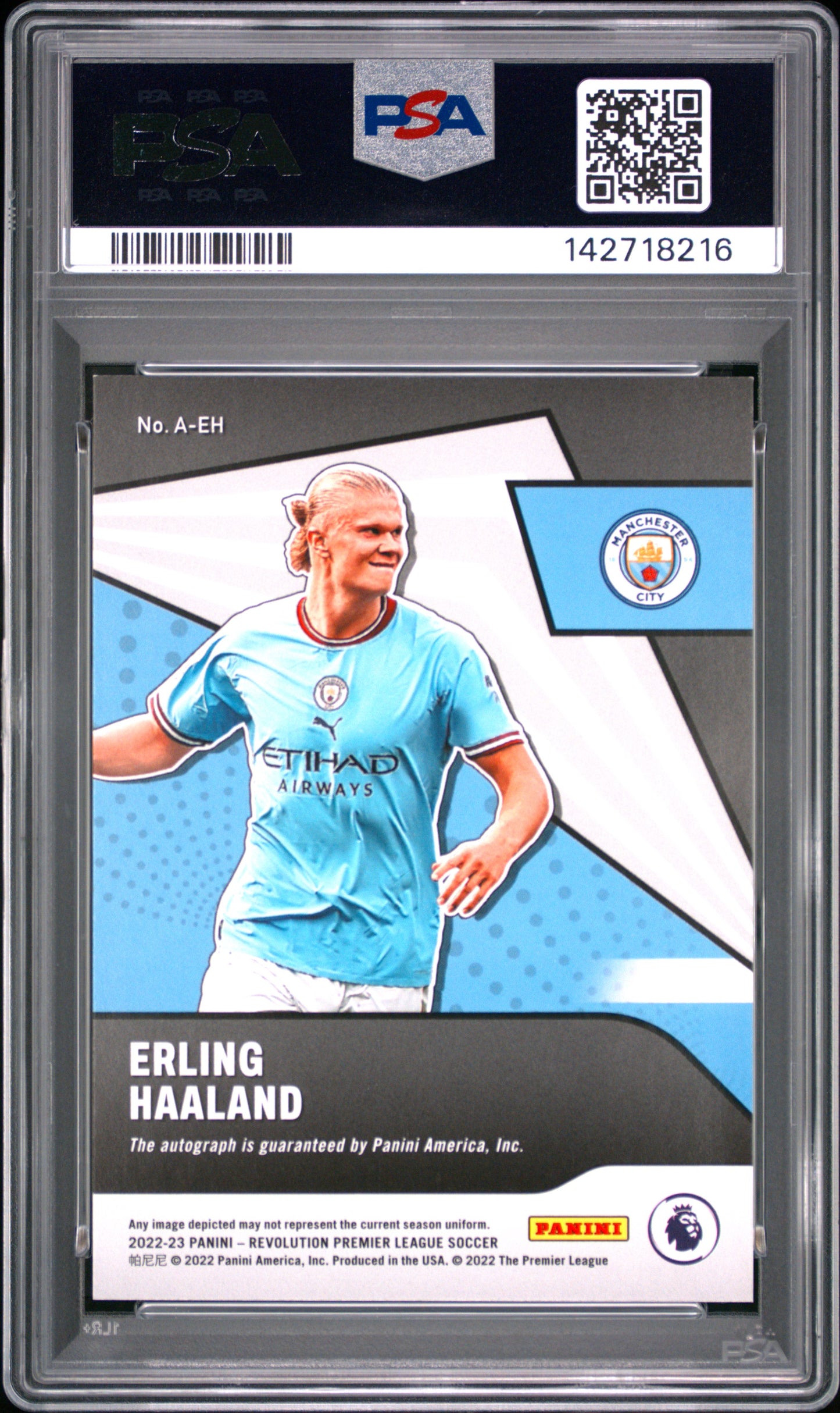 2022-23 Panini Revolution Premier League Autographs Erling Haaland #AEH PSA 9