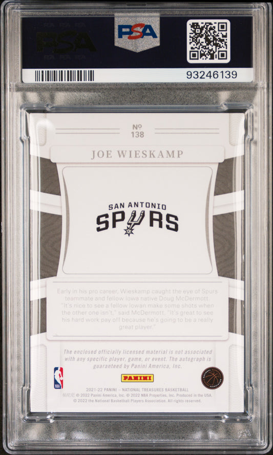2021 National Treasures Joe Wieskamp Rookie Patch Auto Logo man PSA 7 RPA RC