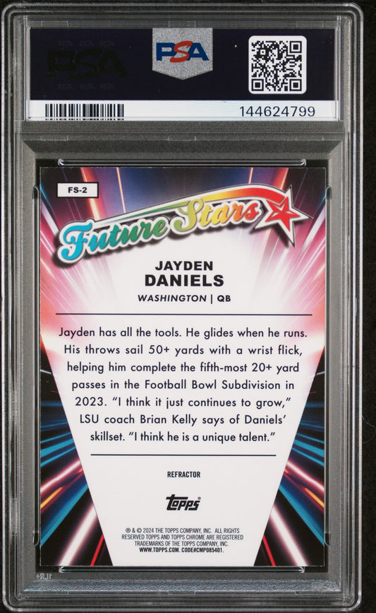 2024 Topps Chrome Future Stars Jayden Daniels #FS2 Refractor PSA 10