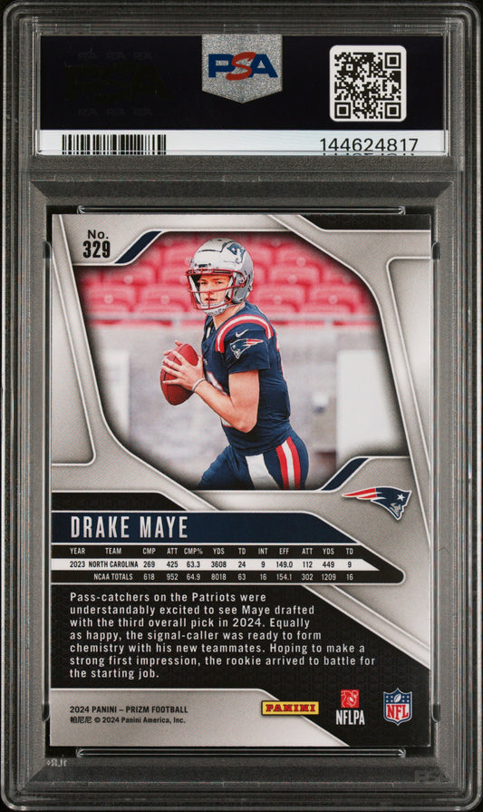 2024 Panini Prizm Drake Maye #329 PSA 9