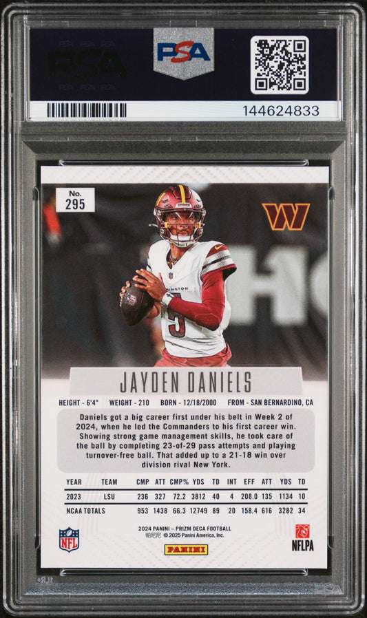 2024 Panini Prizm Deca Jayden Daniels #295 PSA 9