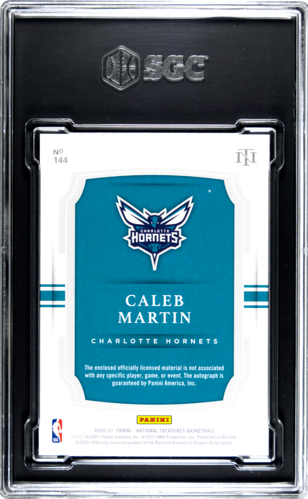 2020 Panini National Treasures Caleb Martin #144 RPA Purple Fotl /8 SGC 9.5