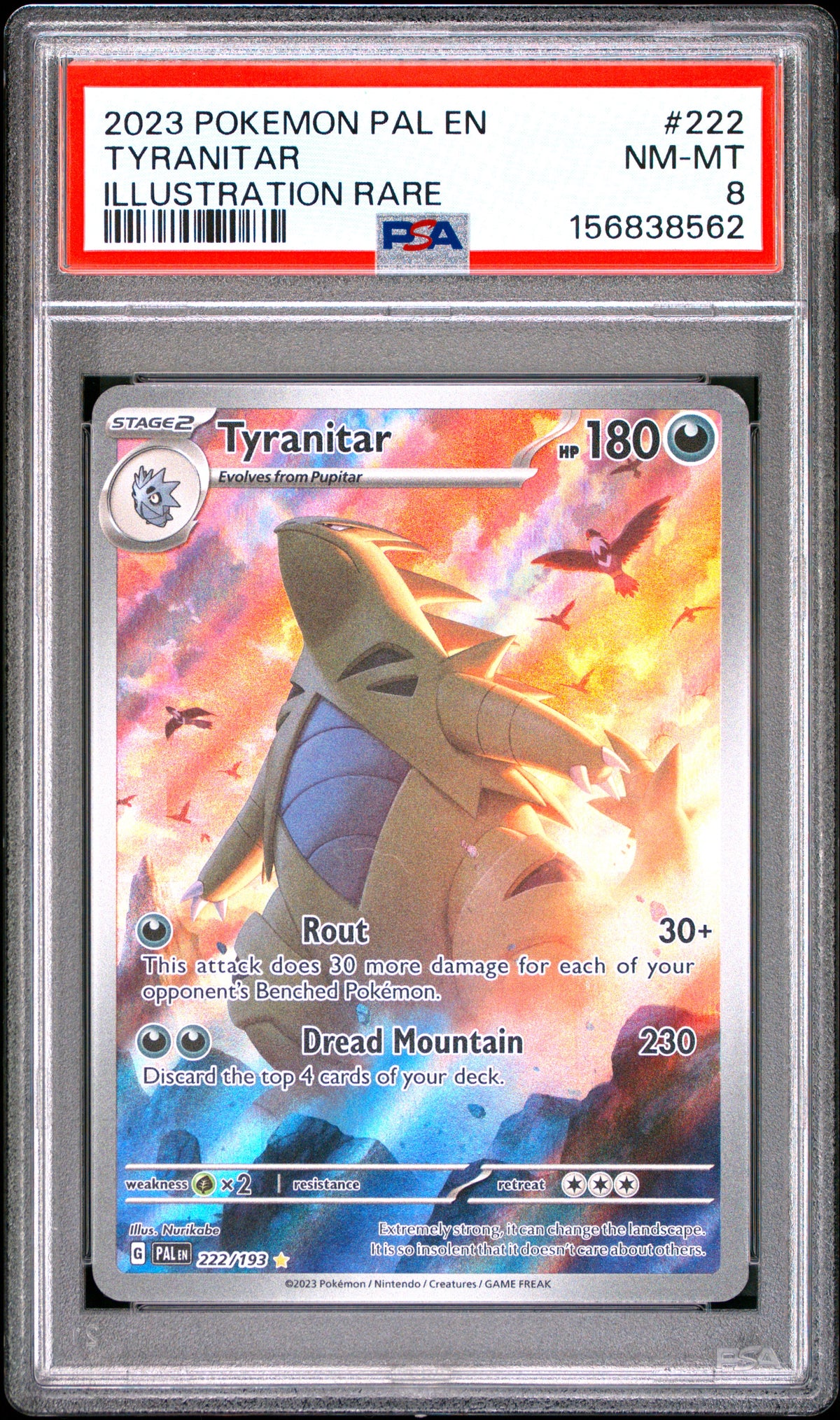 2023 SV02: Paldea Evolved Tyranitar #222 Base English PSA 8