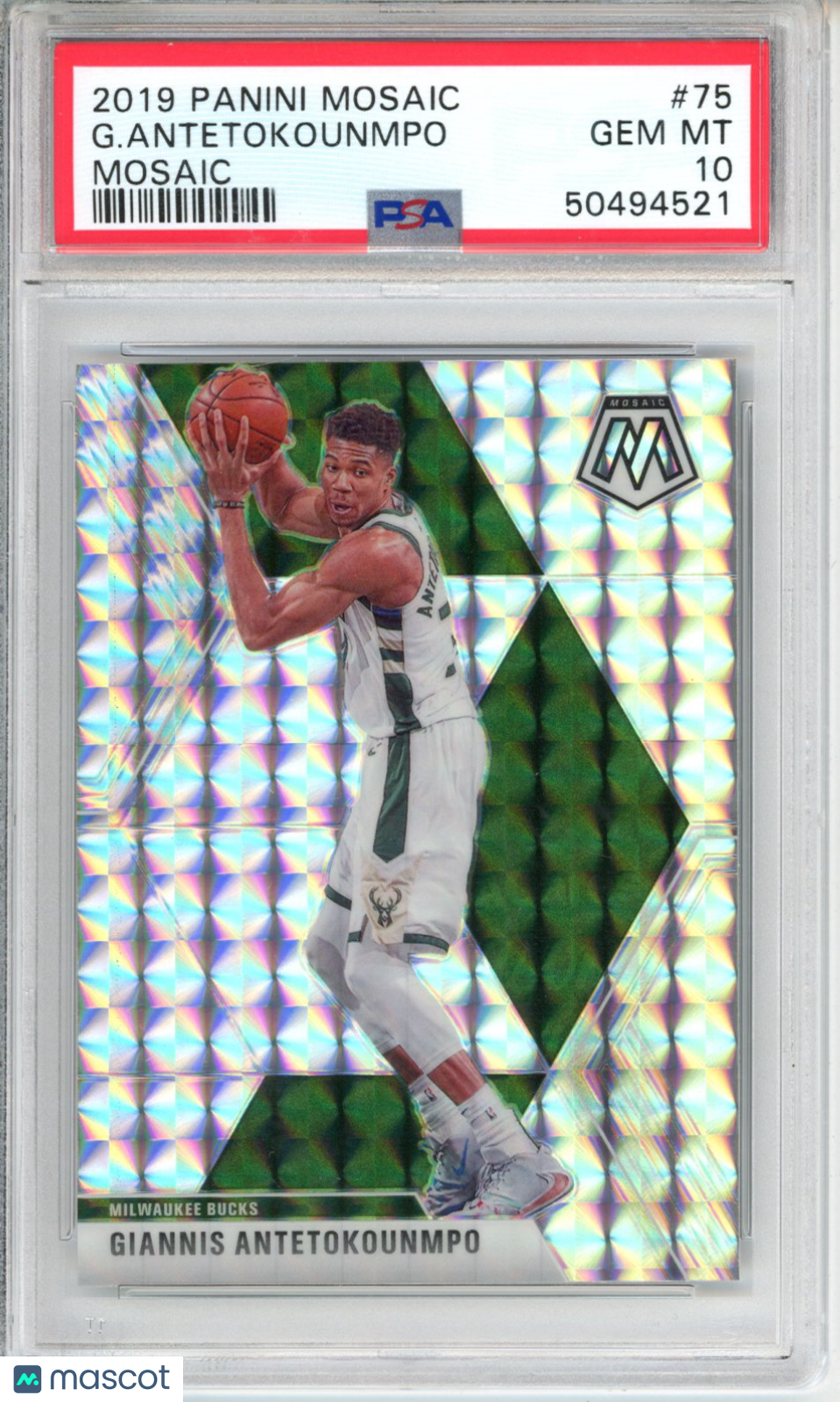 2019 Panini Mosaic G. Antetokounmpo #75 PSA 10