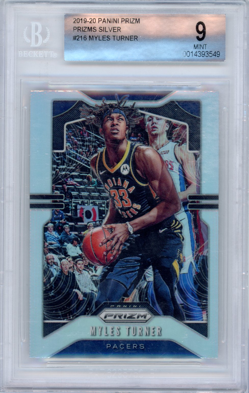2019 Prizm Basketball Myles Turner #216 Silver English BGS 9
