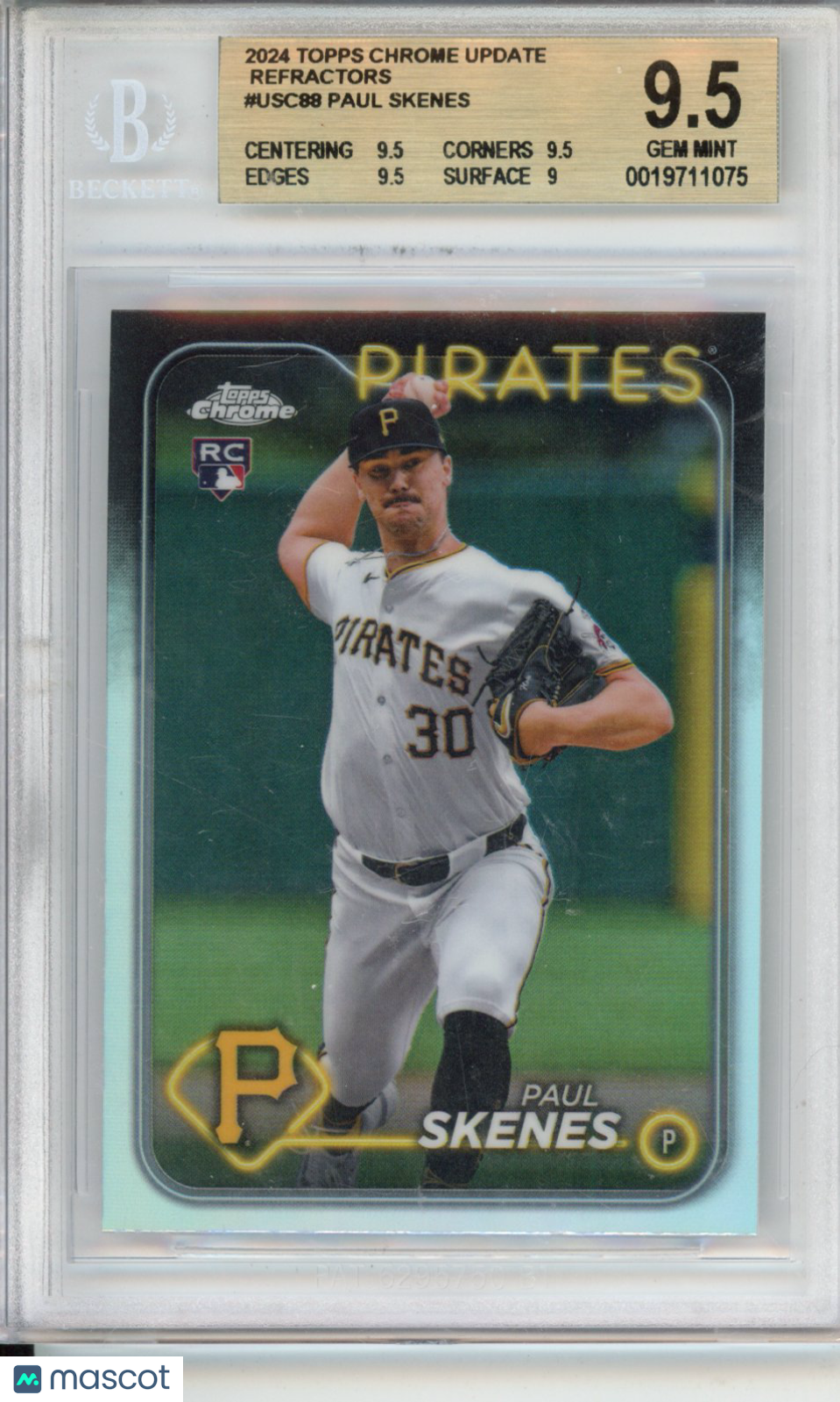 2024 Topps Chrome Update Refractors Paul Skenes #USC88 BGS 9.5