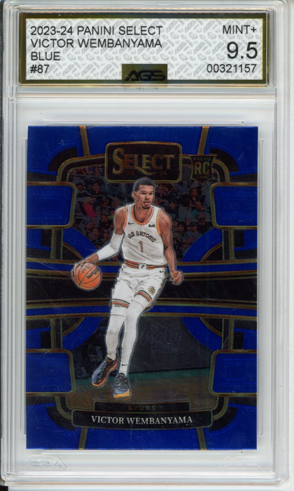 Panini 2023-24 SELECT VICTOR WEMBANYAMA #87 BLUE English AGS 9.5