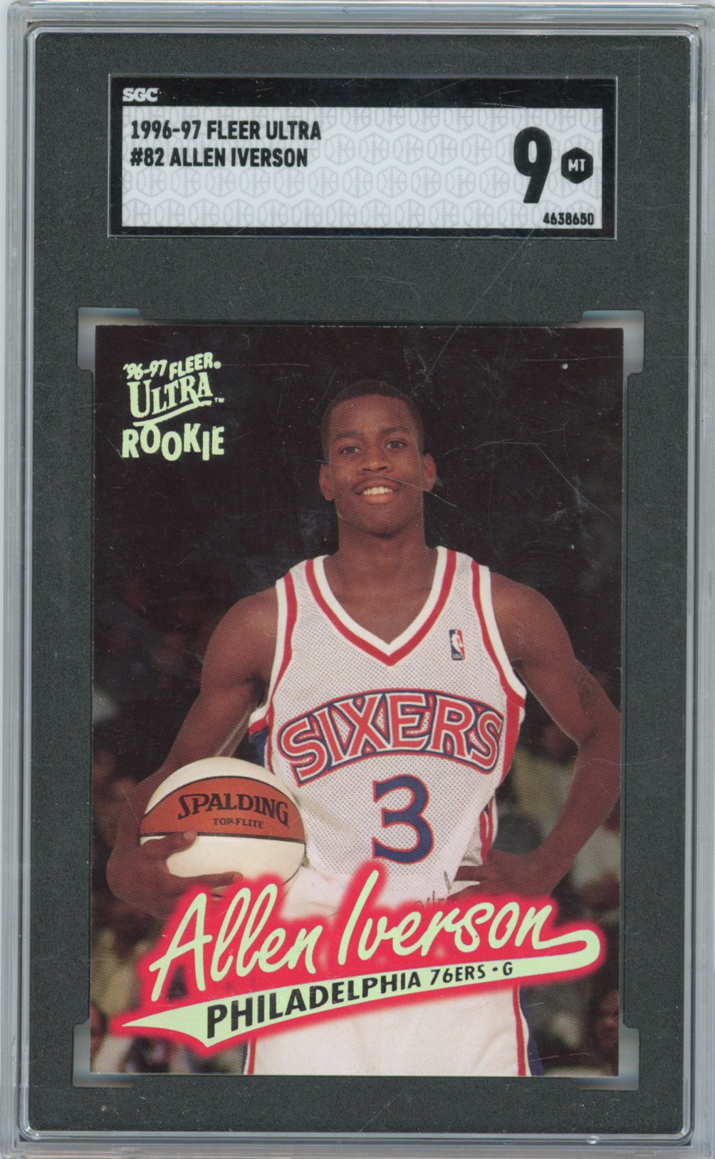 1996 Fleer Ultra Basketball Allen Iverson #82 English SGC 9