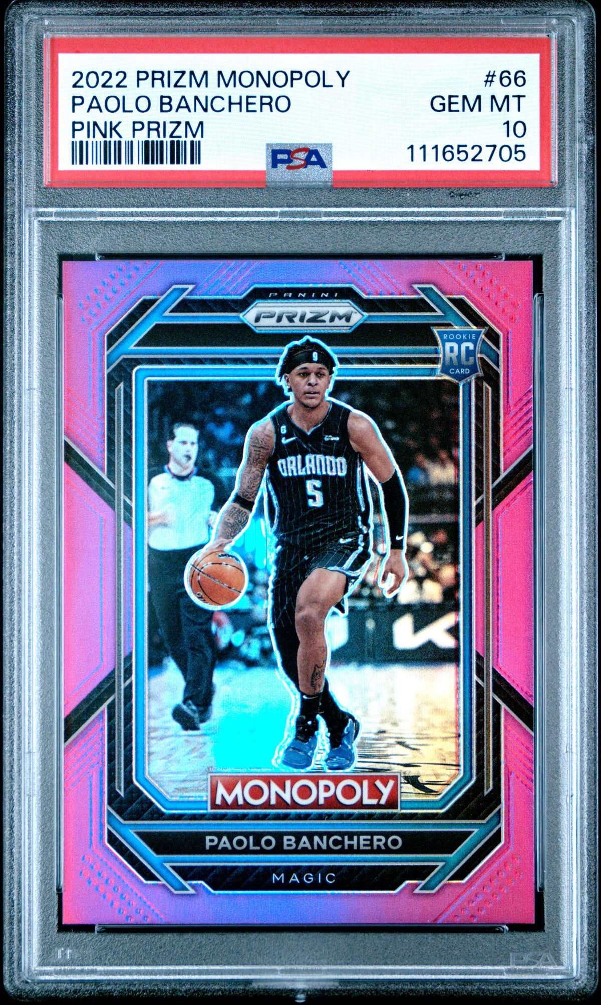 2022 Panini Prizm Monopoly Basketball Paolo Banchero #66 Pink English PSA 10