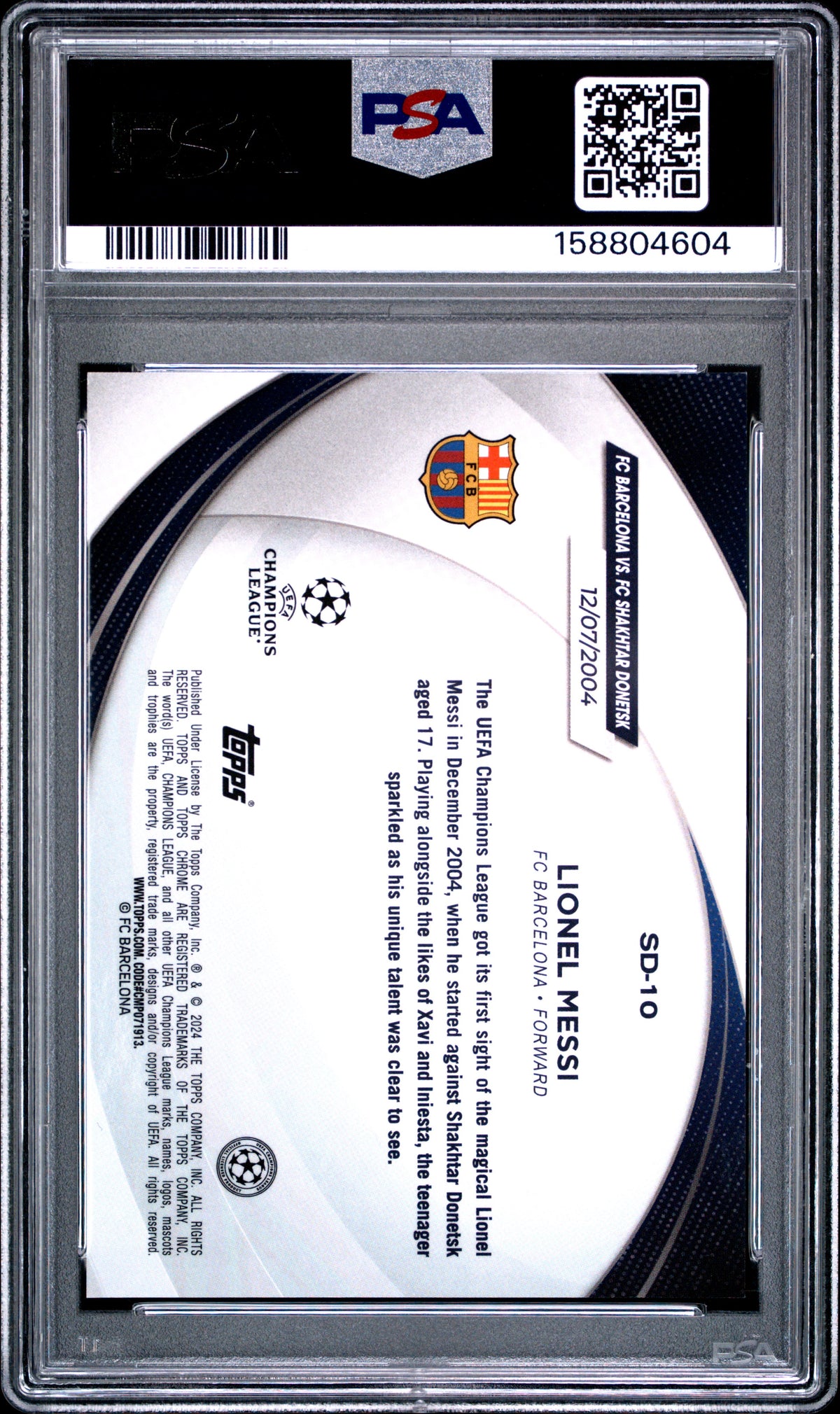 2023 unknown unknown 24 Topps Chrome UEFA Club Competitions Starball Debut Lionel Messi Yellow Mini Diamond SD10 English PSA 3