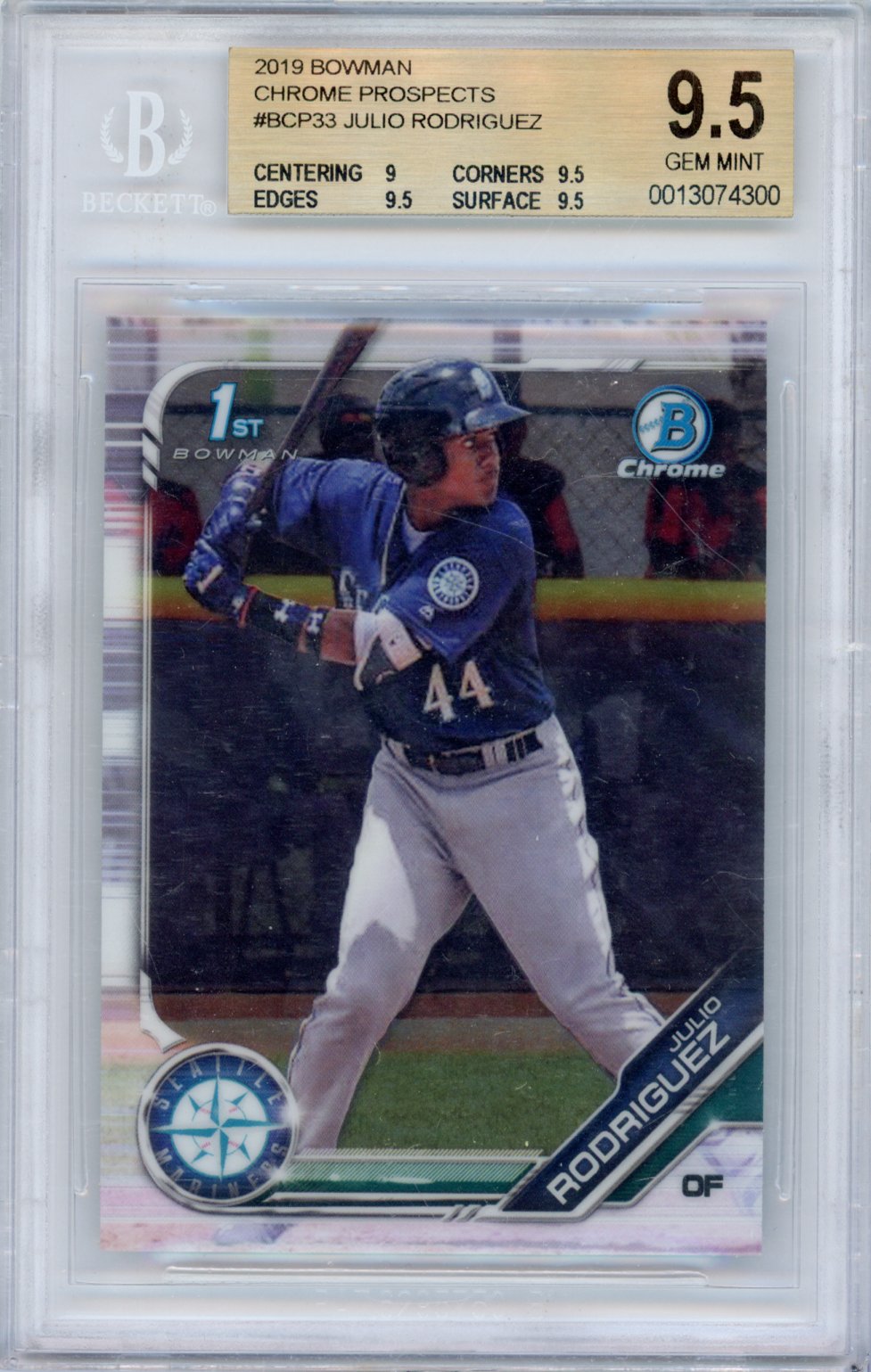 2019 Bowman Bowman Julio Rodriguez Bowman Chrome Prospects Baseball #BCP-33 Base BGS 9.5