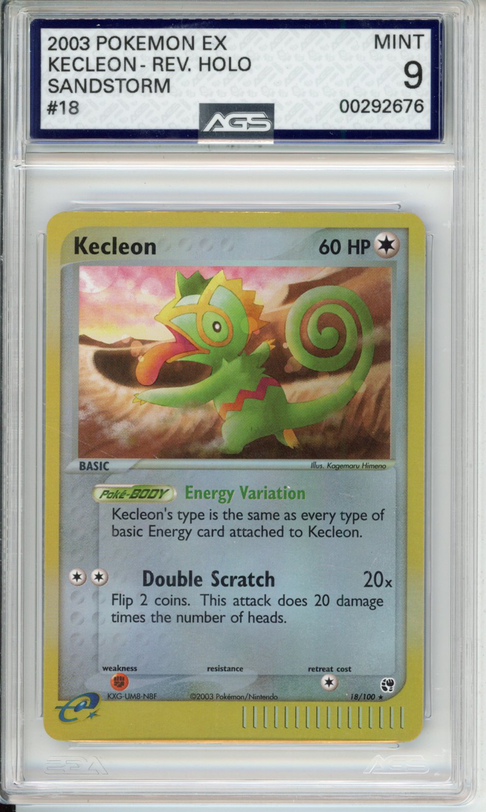 2003 EX Sandstorm Kecleon #18 AGS 9