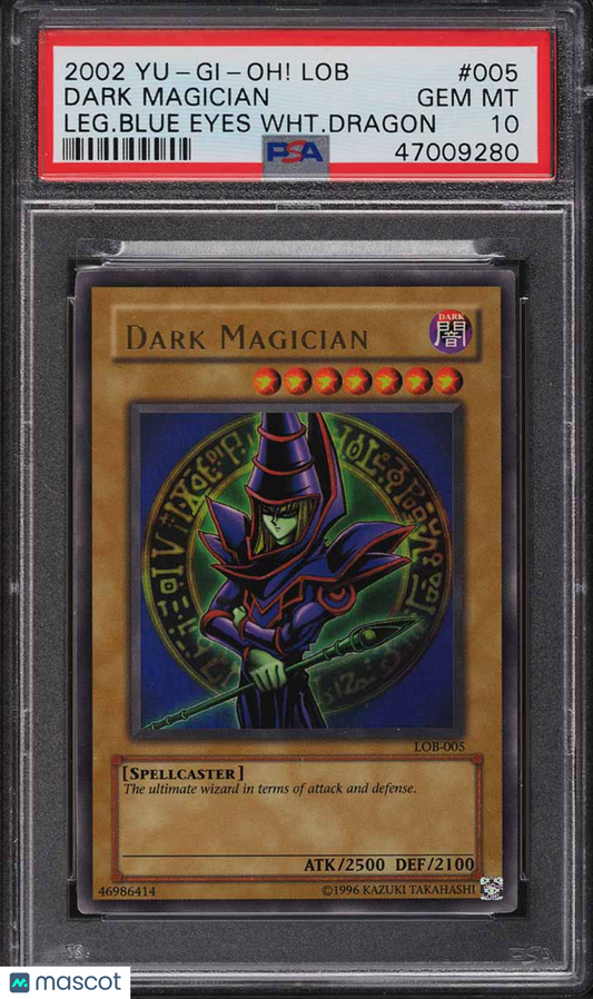 2002 Yu-Gi-Oh! Legend Of Blue Eyes White Dragon Dark Magician #LOB-EN005 PSA 10