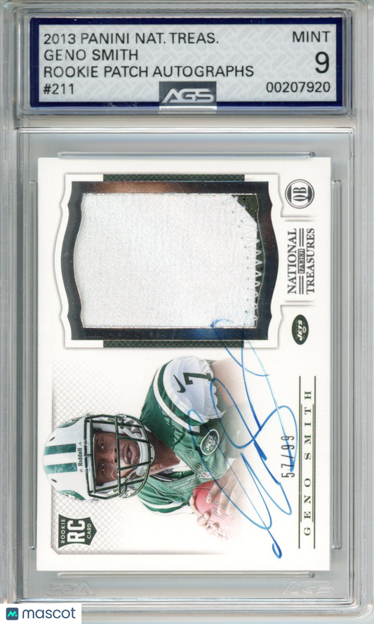 Football 2013 Panini National Treasures Geno Smith #211 /99 AGS 9