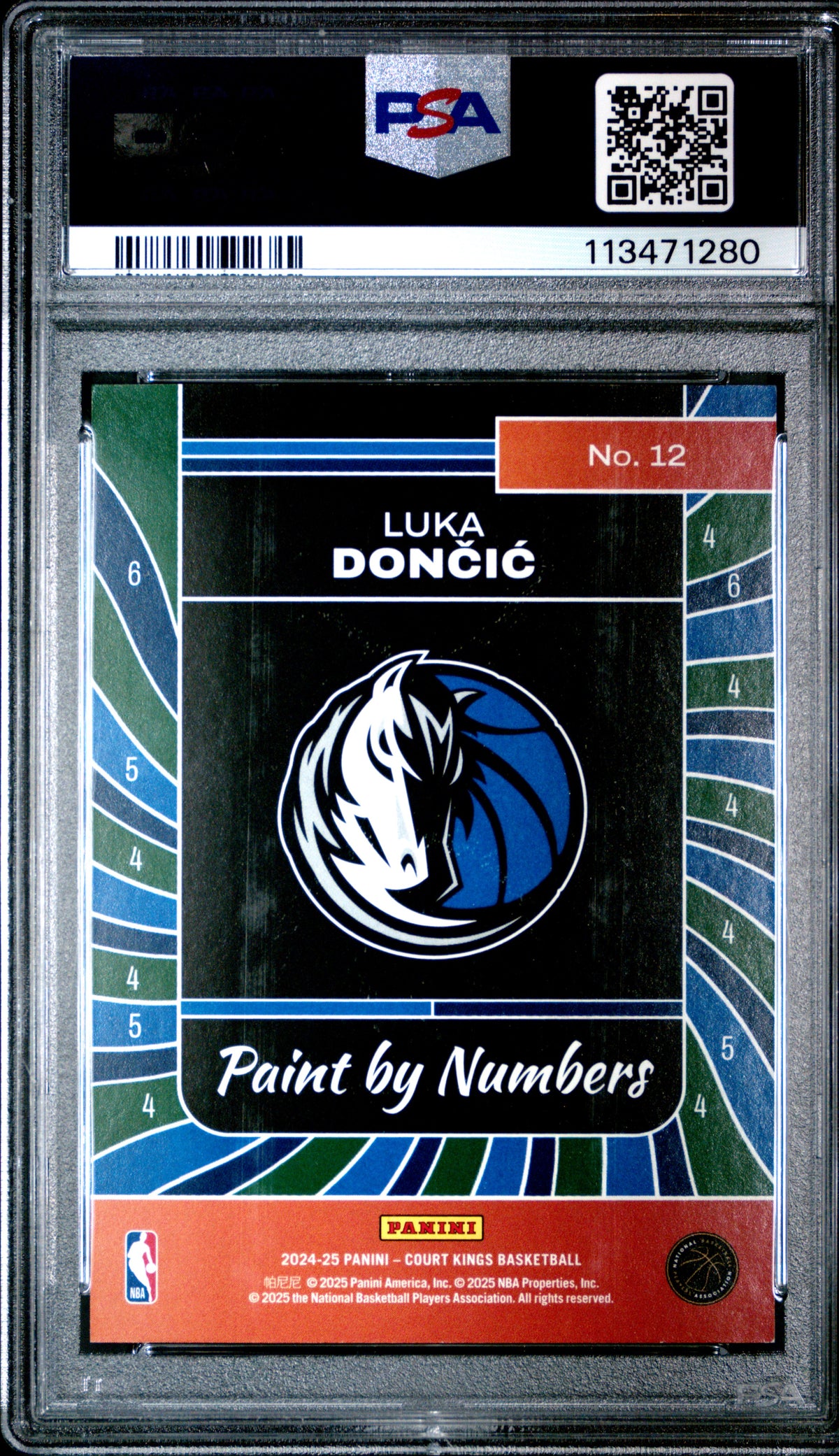 2024 Panini Court Kings Basketball Luka Doncic #12 Court Kings Paint by Number English PSA 9