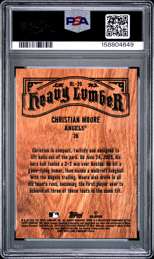 2026 Topps Heavy Lumber Christian Moore 20 English PSA 8