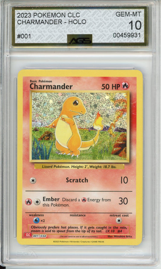 2023 Trading Card Game Classic Charizard & Ho-Oh ex Deck Charmander #001 English AGS 10