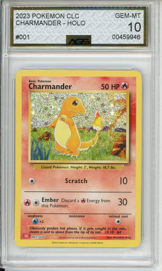 2023 Trading Card Game Classic Charizard & Ho-Oh ex Deck Charmander #001 English AGS 10