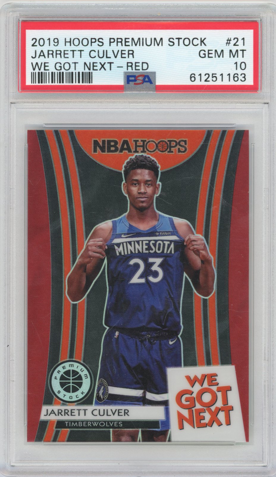 2019 unknown Panini Hoops Premium Stock Basketball Jarrett Culver #21 Base English PSA 10