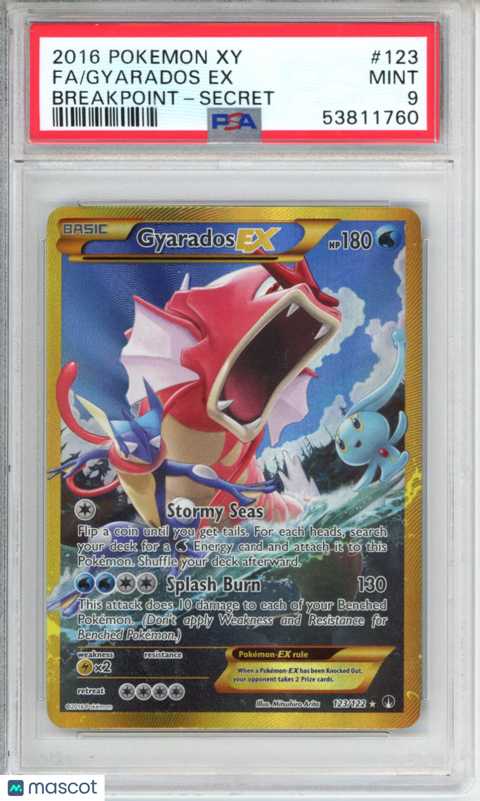 2016 Pokemon Xy Breakpoint Gyarados EX #123 Breakpoint-Secret Fa PSA 9