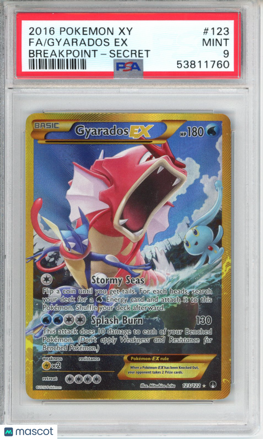 2016 Pokemon Xy Breakpoint Gyarados EX #123 Breakpoint-Secret Fa PSA 9