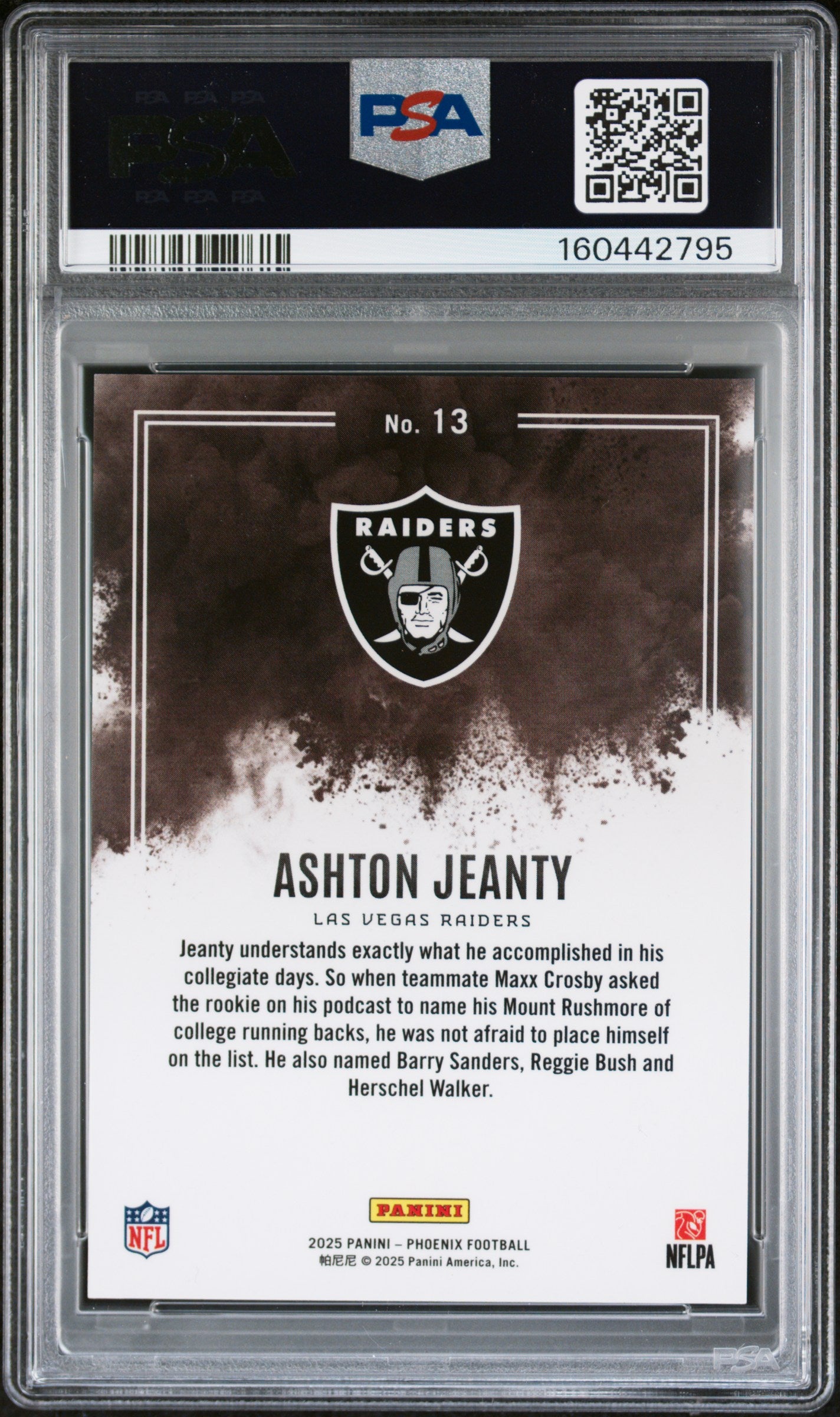 2025 Panini Phoenix Football Ashton Jeanty #13 Phoenix Color Blast English PSA 10