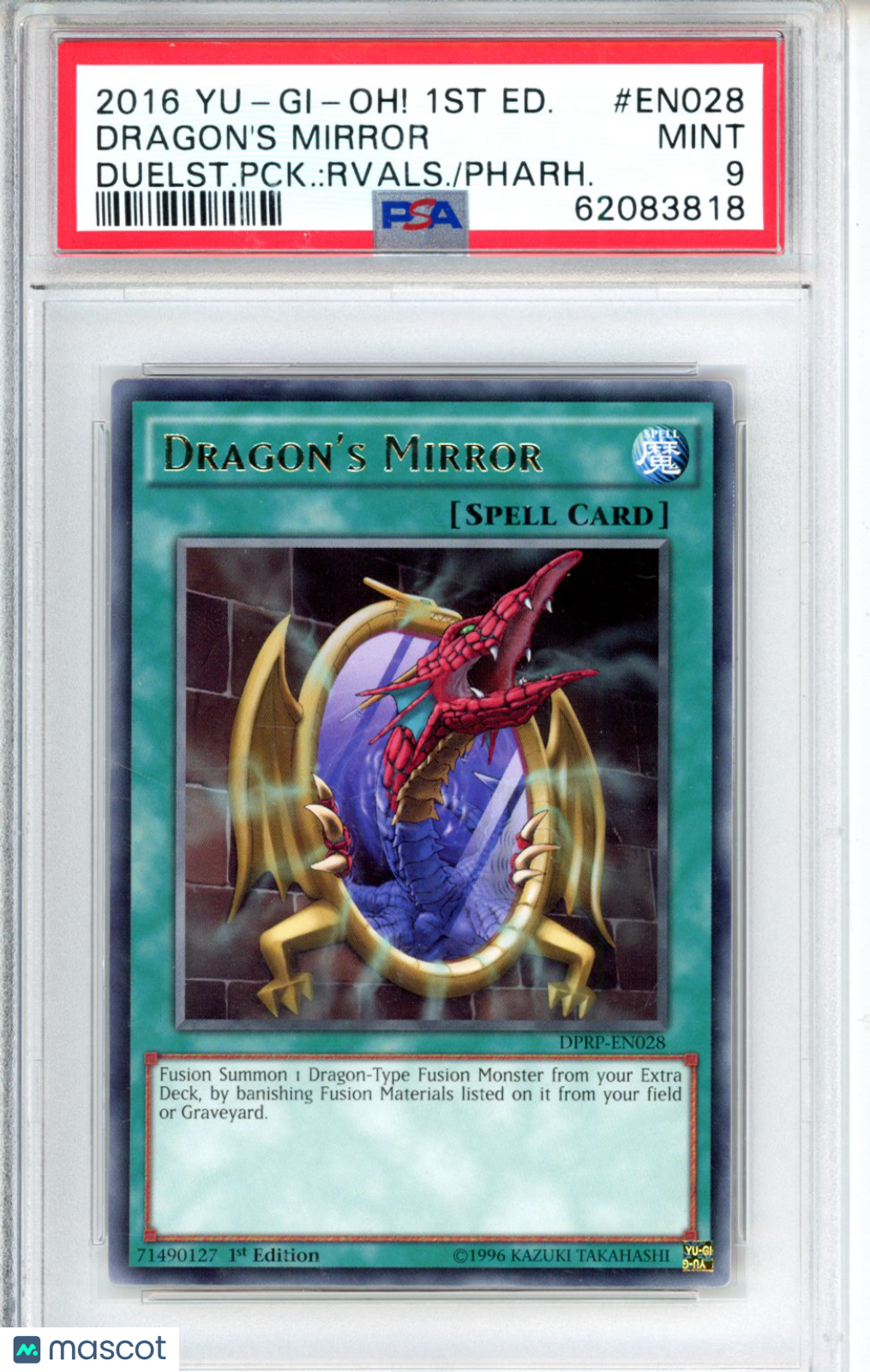 2016 Yu-Gi-Oh! Duelist Pack: Rivals Of The Pharaoh Dragon's Mirror #EN028 Duelst.PCK.:Rvals./Pharh. PSA 9