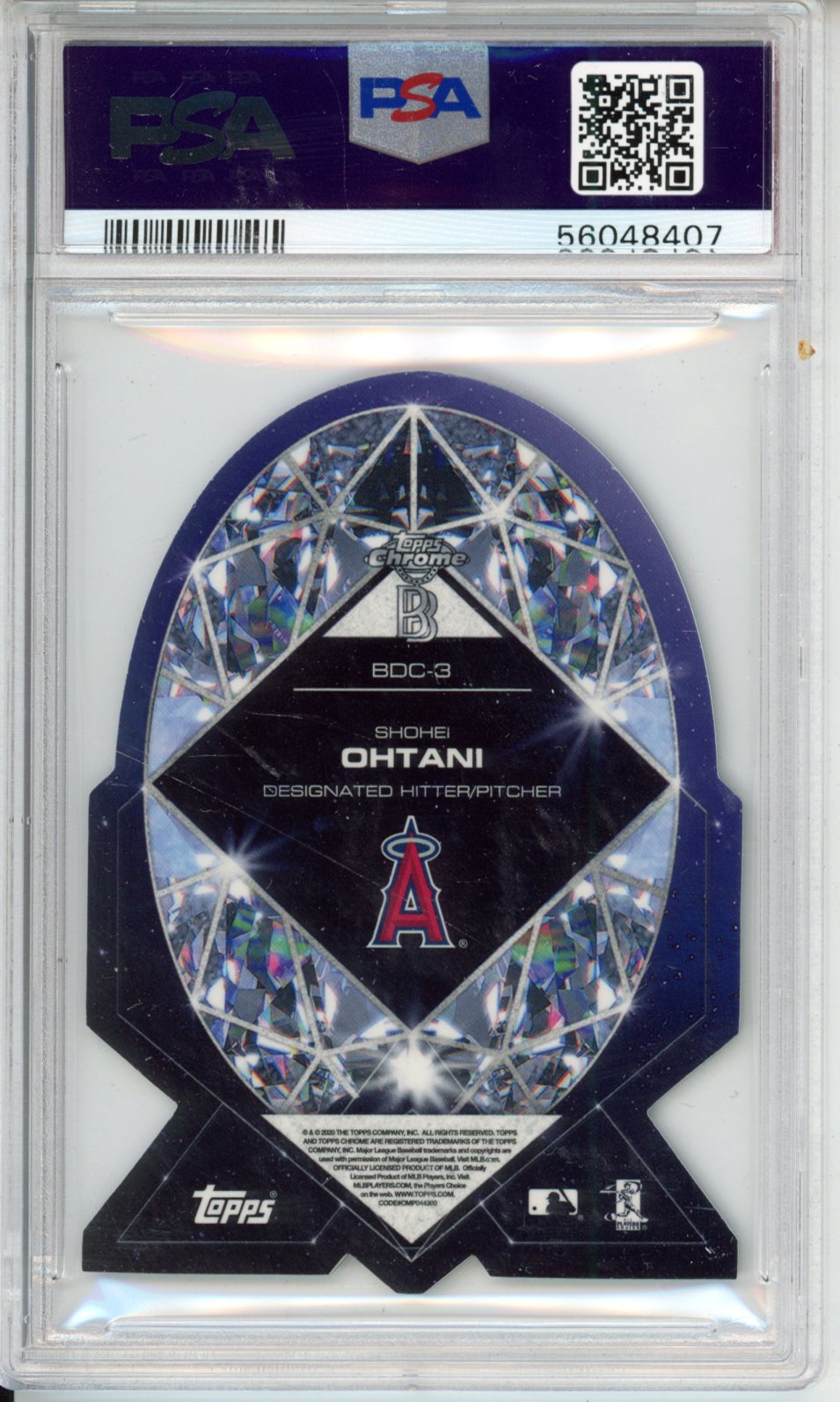 2020 Ben Baller Chrome Ben's Diamond Die-Cuts Shohei Ohtani #BDC3 PSA 9