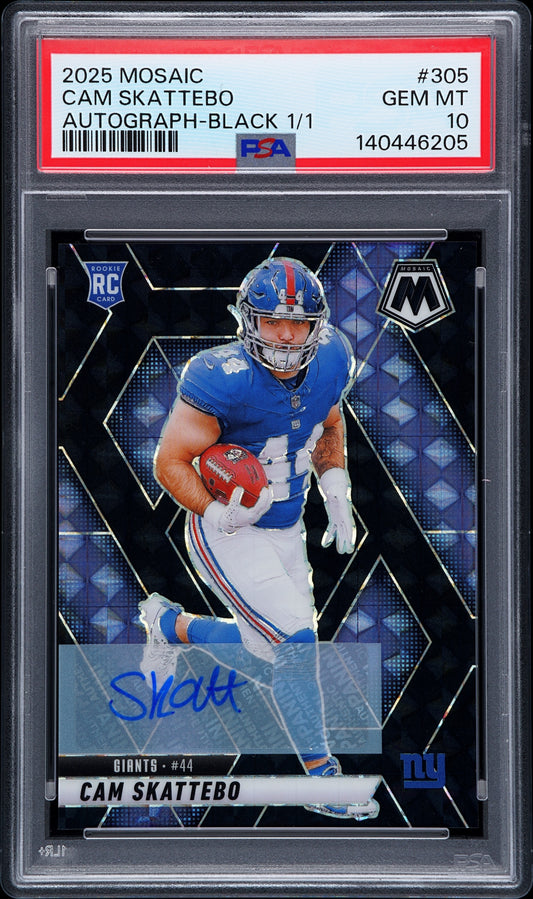 2025 Panini MOSAIC CAM SKATTEBO #305 AUTOGRAPH-BLACK 1/1 English PSA 10