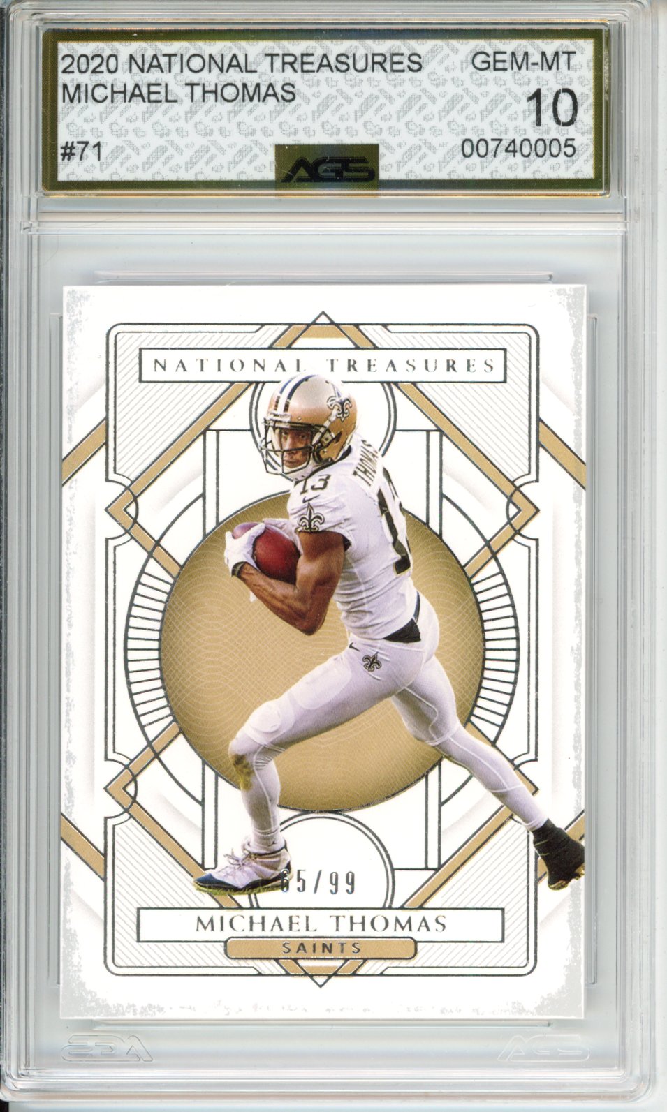 2020 Panini National Treasures Michael Thomas #71 Base English AGS 10