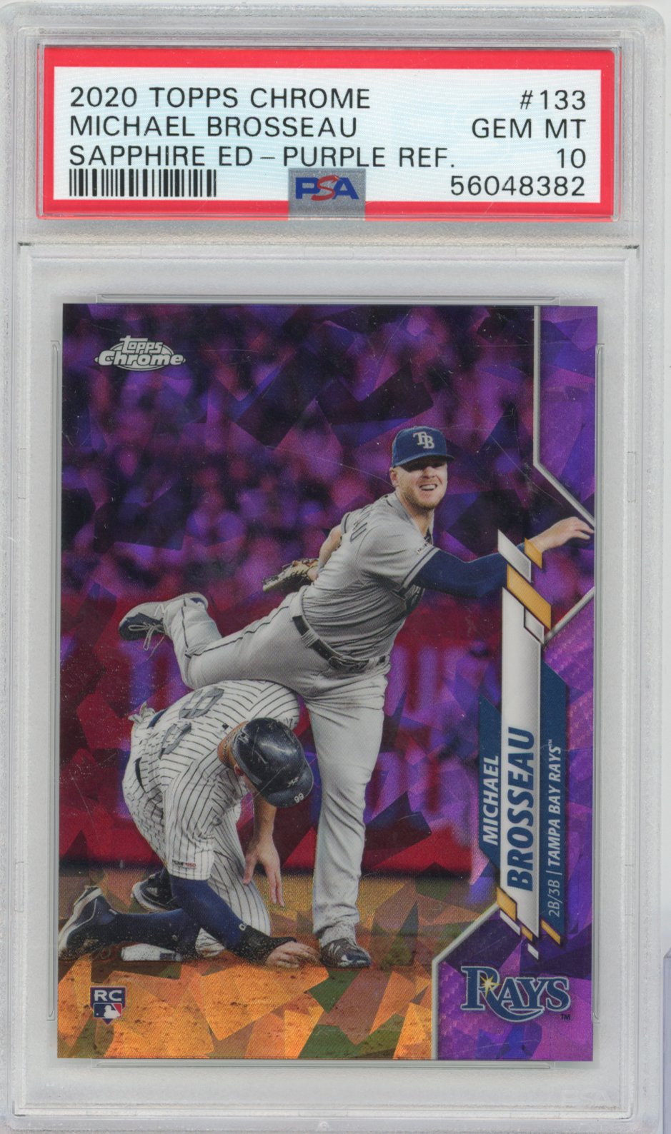 2020 Topps Chrome Sapphire Edition Michael Brosseau Purple Refractor 133 English PSA 10
