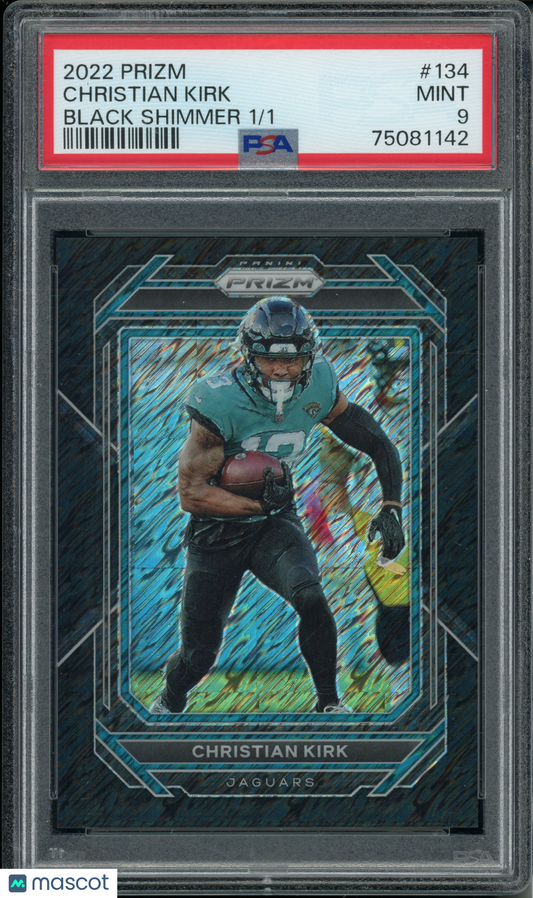 2022 Panini Prizm Christian Kirk #134 Black Shimmer 1 1 PSA 9