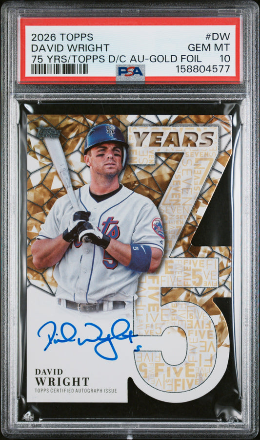 2026 Topps Series 1 David Wright #dw Die Cut English PSA 10
