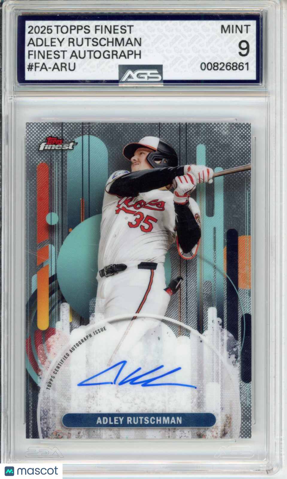 Baseball 2025 TOPPS FINEST ADLEY RUTSCHMAN #FA-ARU FINEST AUTOGRAPH AGS 9