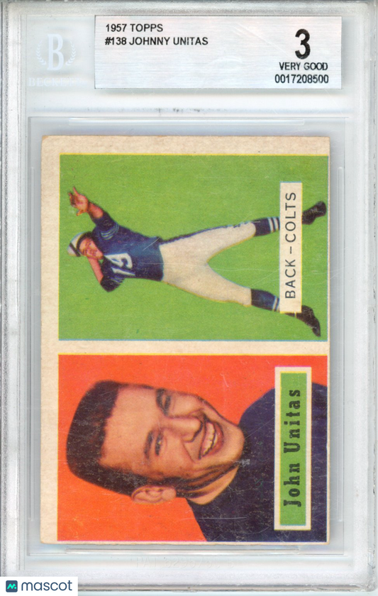 1957 Topps Johnny Unitas DP #138 BVG 3