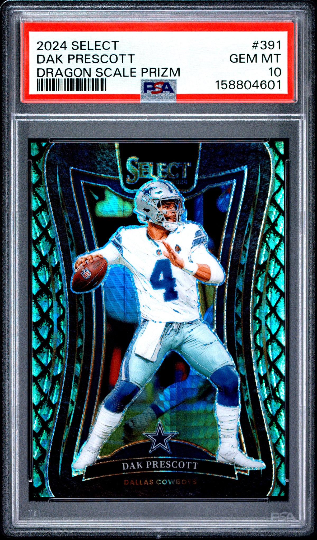 2024 Panini Select Football Dak Prescott #391 Dragon Scale English PSA 10