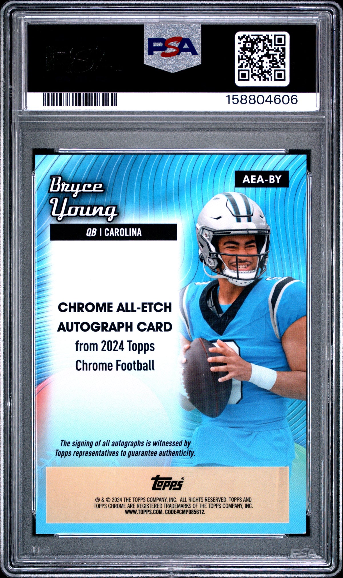 2024 Topps Chrome Chrome All-Etch Autographs Bryce Young AEABY English PSA 9
