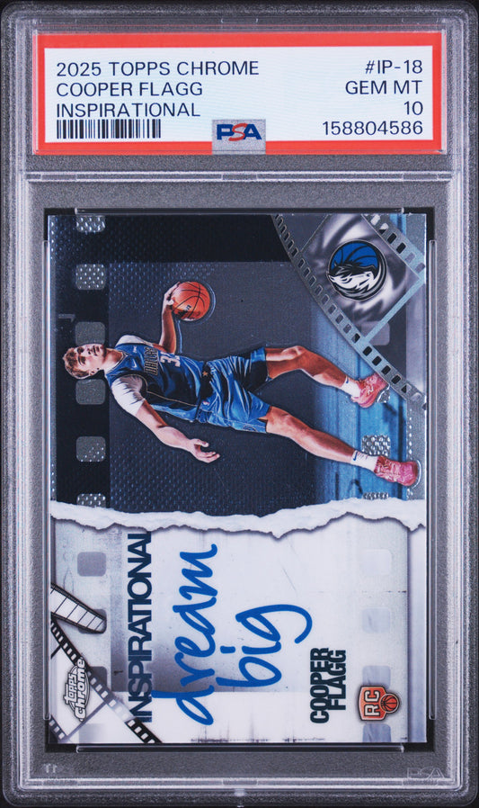 2025 Topps Chrome Basketball Cooper Flagg #IP-18 Chrome Inspirational English PSA 10