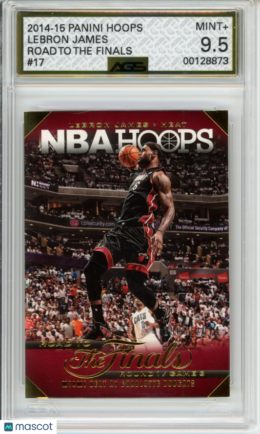 2015 Basketball 2014-15 Hoops LeBron James #017 Miami Heat AGS 9.5